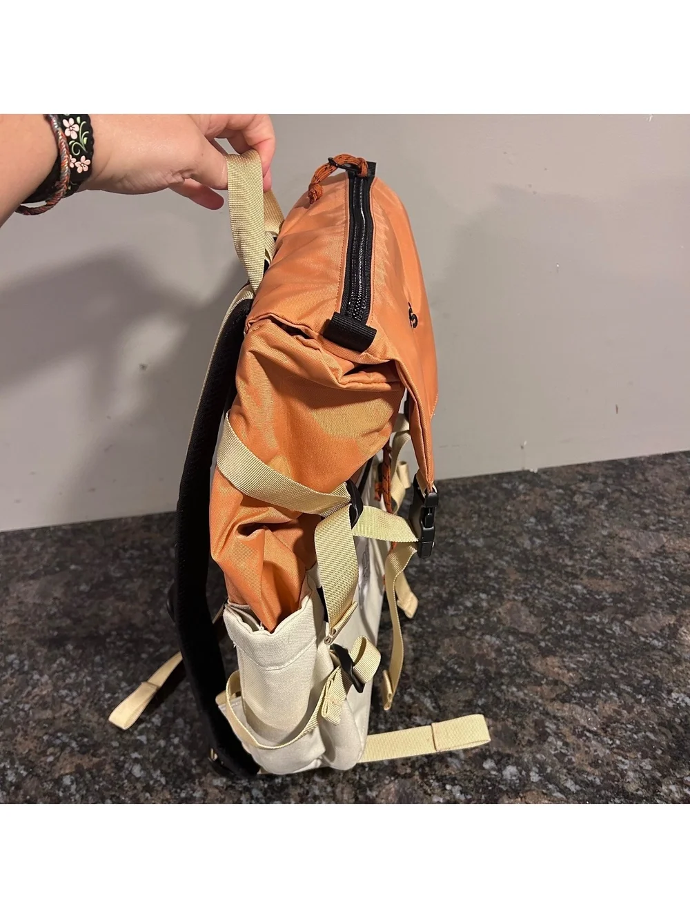 Topo Designs Rover Pack 20L Coral / Beige Hiking EUC W/ Company Logo